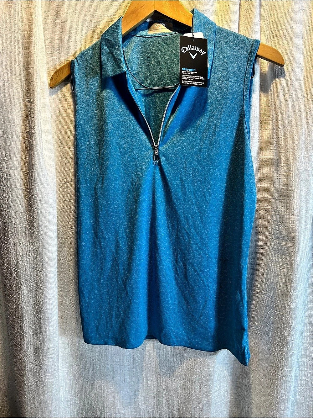 Callaway Sleeveless Half-Zip Top in Blue Size Medium NWT